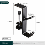 Portable student backpack hook, office desk mobile headphone hook, table side umbrella hook Hook storage - Image 4