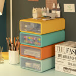 Office home desktop cosmetics stationery transparent storage box drawer type sundries storage box